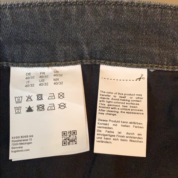 Hugo Boss Maine Charcoal Zip Fly Stretch Jeans - 40W x 32L - Picture 10 of 12